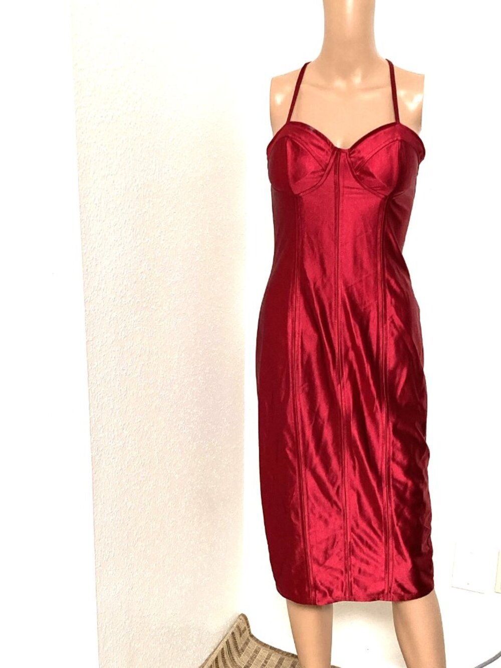 Miss Ord Women's Red Underwire Full Slip Adjustable Straps L Fits Medium NWOT